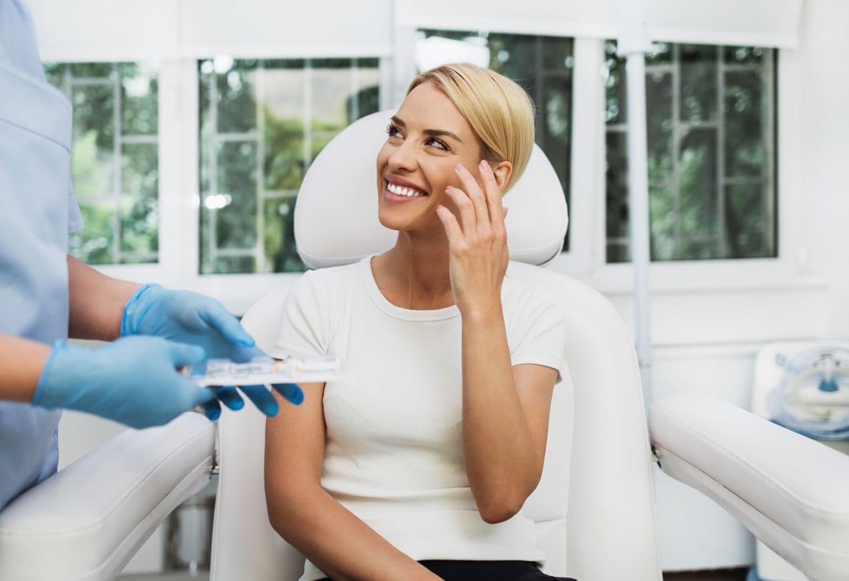 a mother getting med spa treatments in Newport News, VA