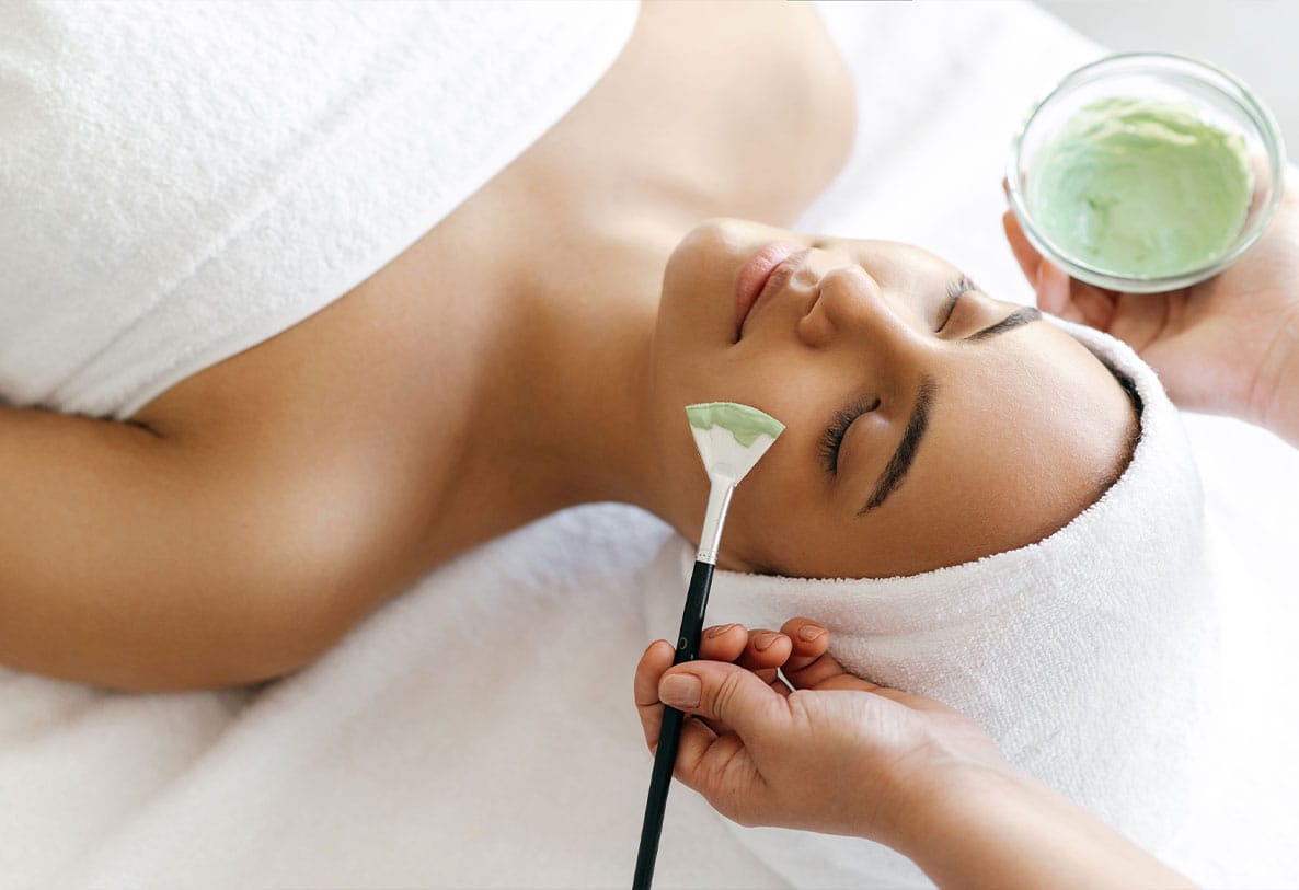 patient getting a facial at a Newport News, VA, med spa