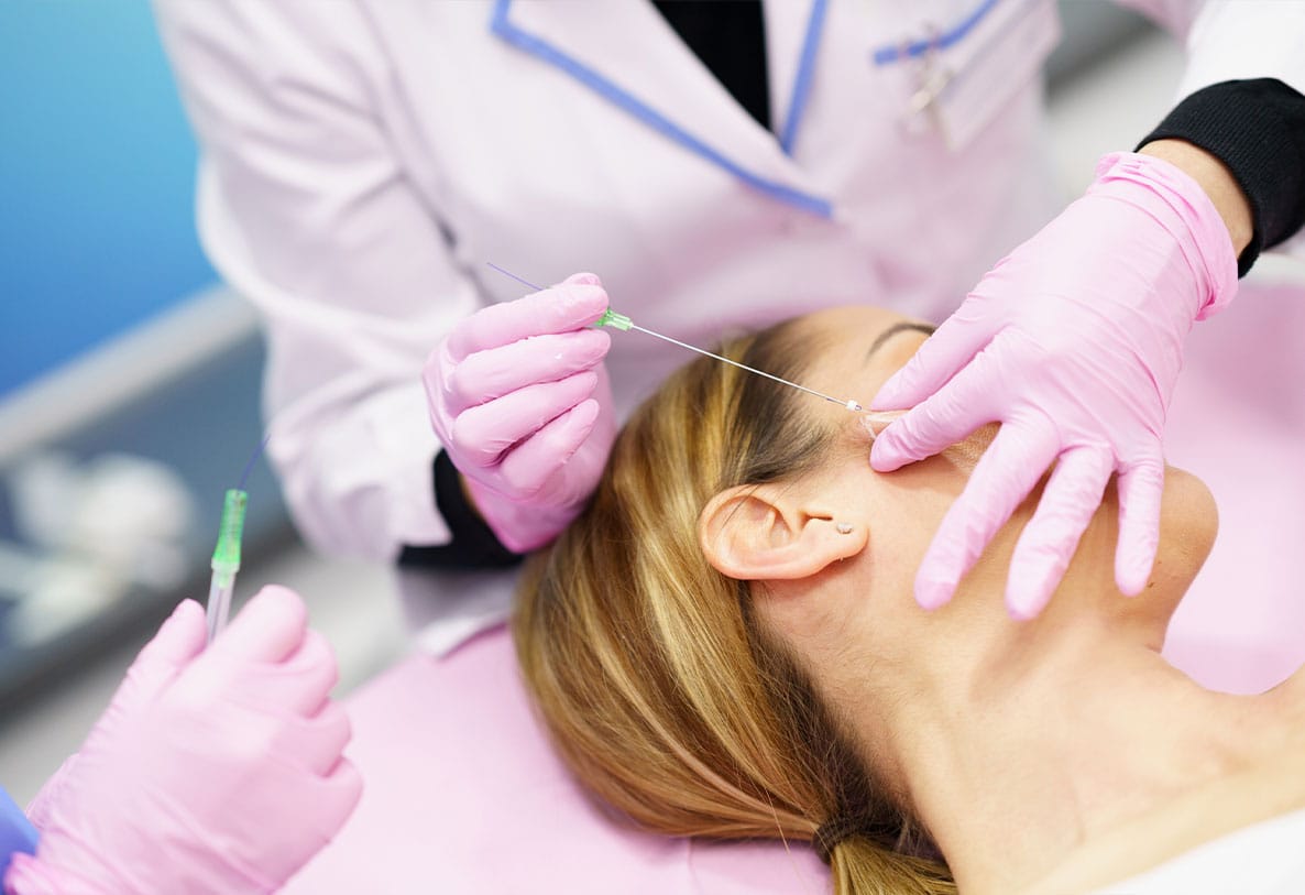 woman getting a thread lift in Williamsburg, VA
